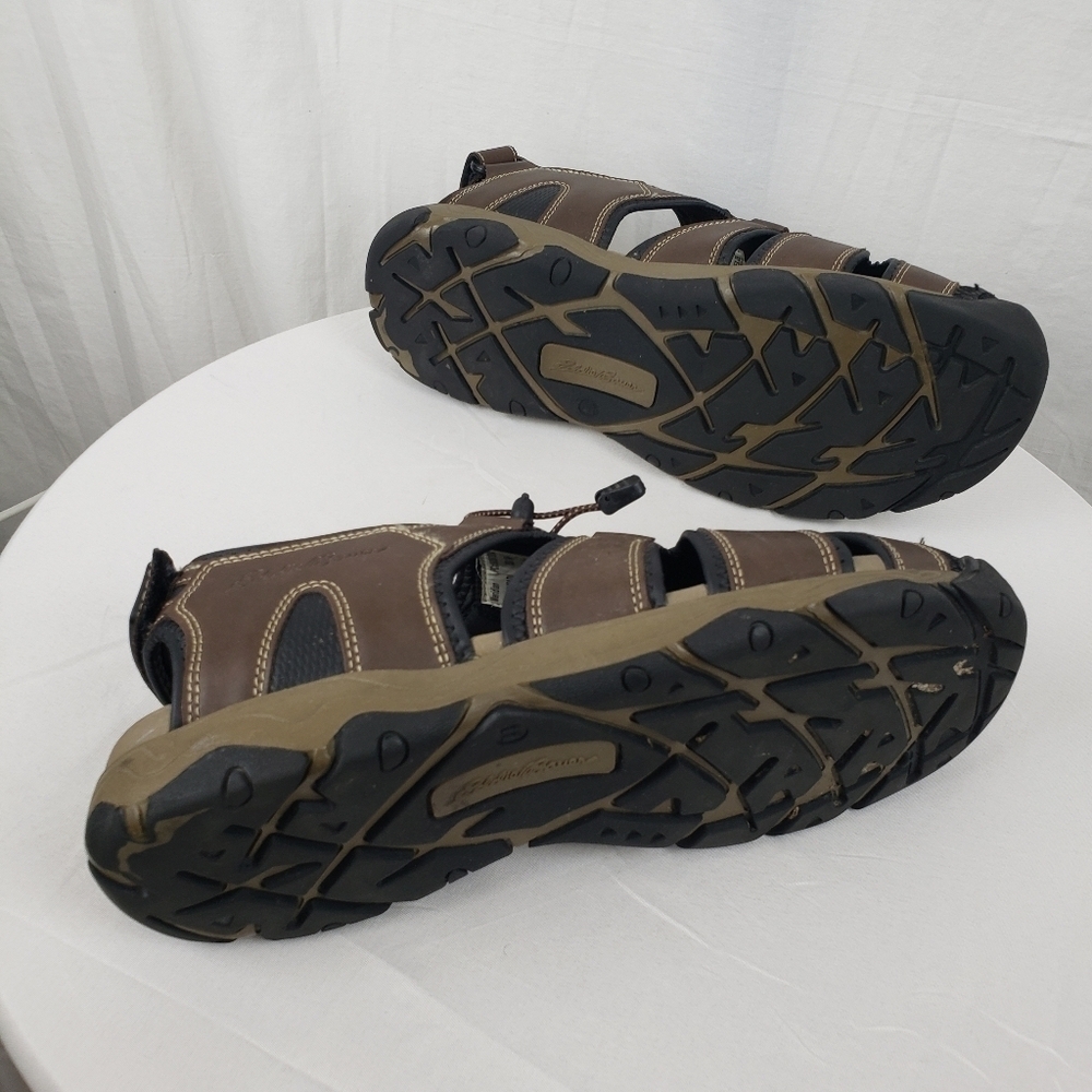 Eddie Bauer Brown and Black Faux Leather Strappy Sandals Sz 11 - Picture 6 of 8